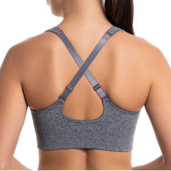 🆕 Puma | 2 Pack Convertible Seamless Sports Bras Grey & Black Size Medium - Picture 7 of 10